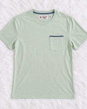Original Penguin Earl Tipped Pocket T-Shirt Green Size L